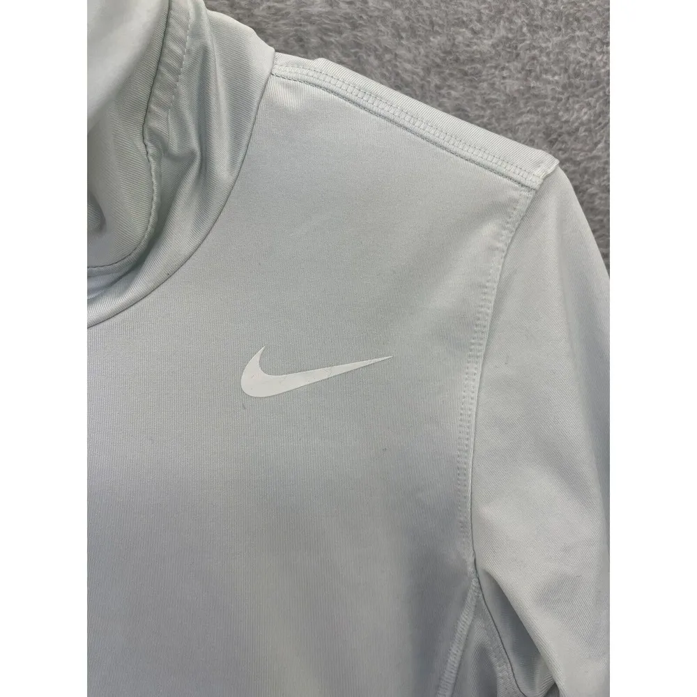Nike Women's Golf Athletic Top High Neck Thumbhole Size XS Light Blue Long Sleev - Image 15
