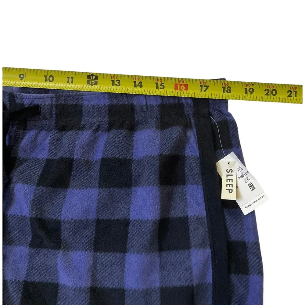 Aeropostale Blue Plaid Fleece Drawstring Sleepwear Women Size XL NWT | 50-53 - Image 4