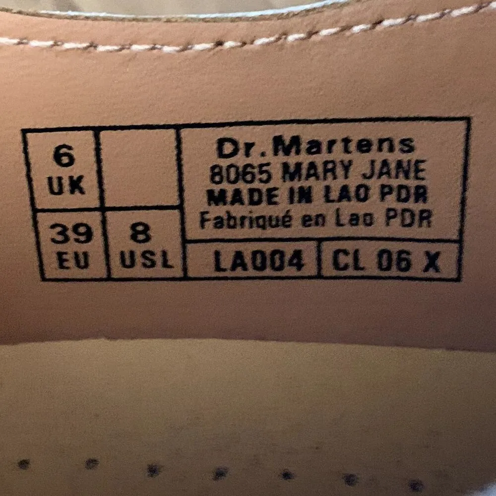 Dr. Martens  Smooth Leather Mary Jane's Shoes in White - Image 9