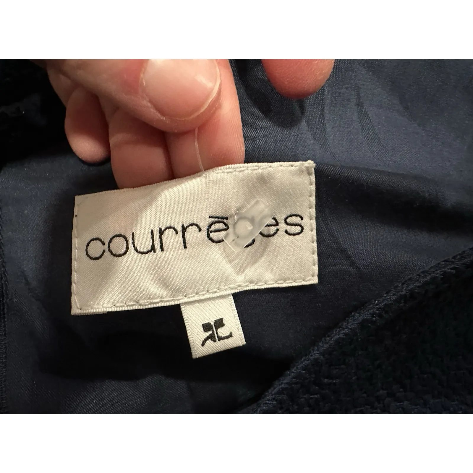 Courreges Marine Blue 3/4 Sleeve Textured Dress Sz 40/8 NEW - Image 7