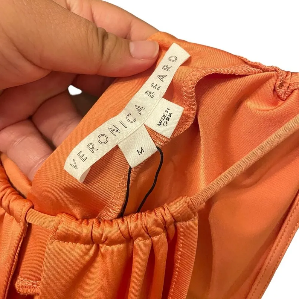 Veronica Beard NWT Kusumi Orange Keyhole Cutout Halter Neck Top Size Medium - Image 4