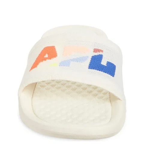 APL Women's Big Logo TechLoom‎ Slide Sandals, Vegan, Neon White Size 9, NWT - Image 9