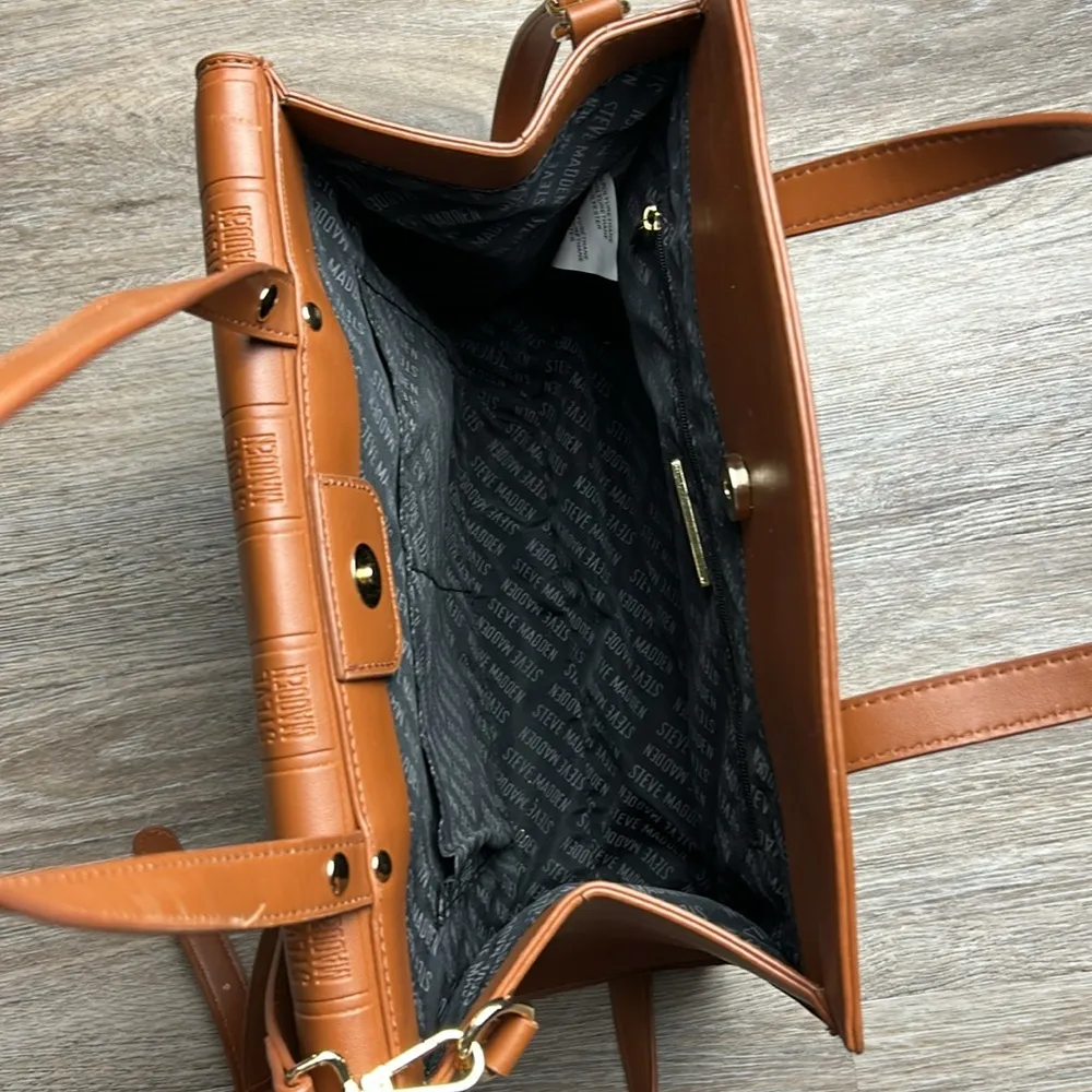 Steve Madden Tan Convertible Crossbody Handbag - Image 12