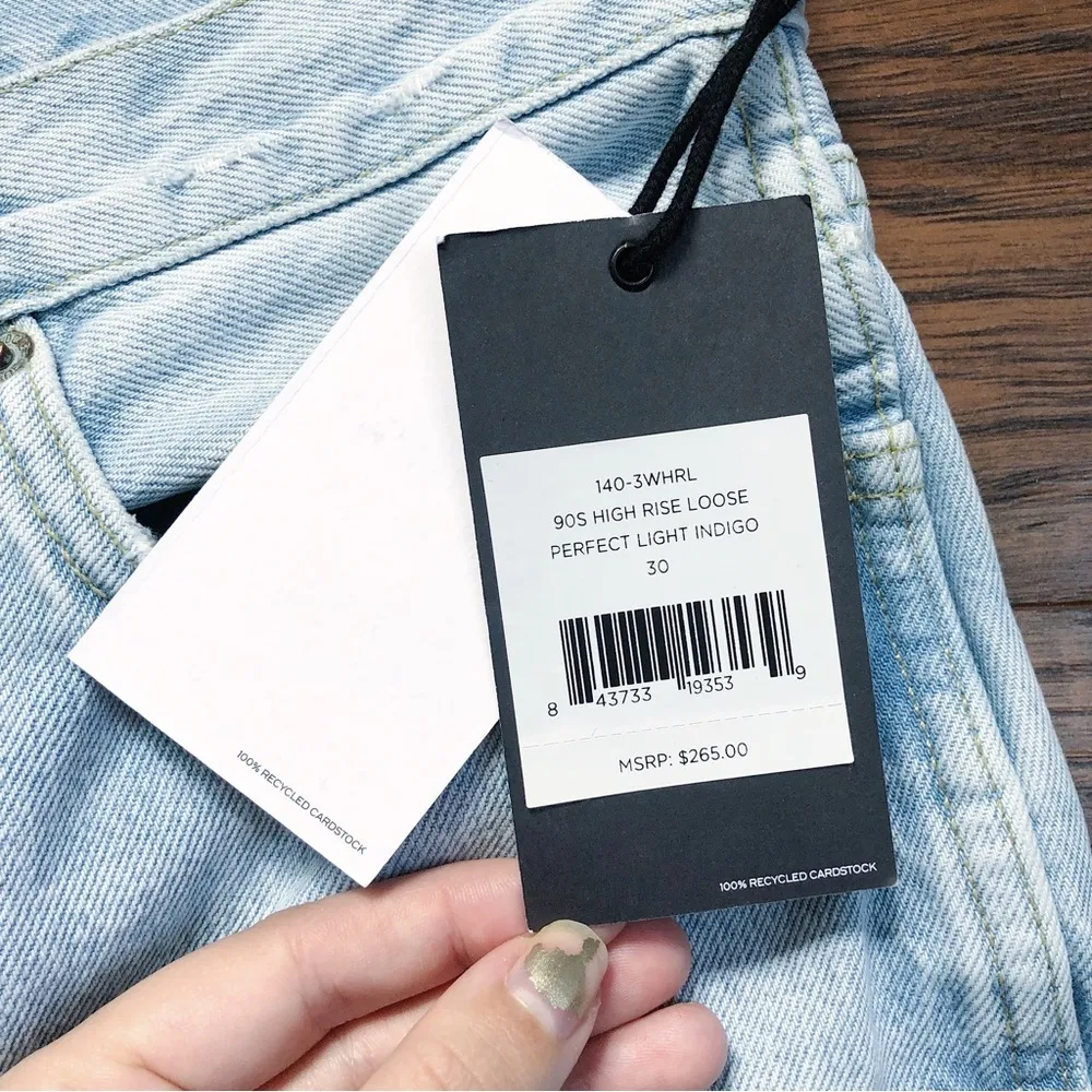 RE/DONE • 90s High Rise Loose jeans Perfect Light Indigo wash button fly baggy - Image 7