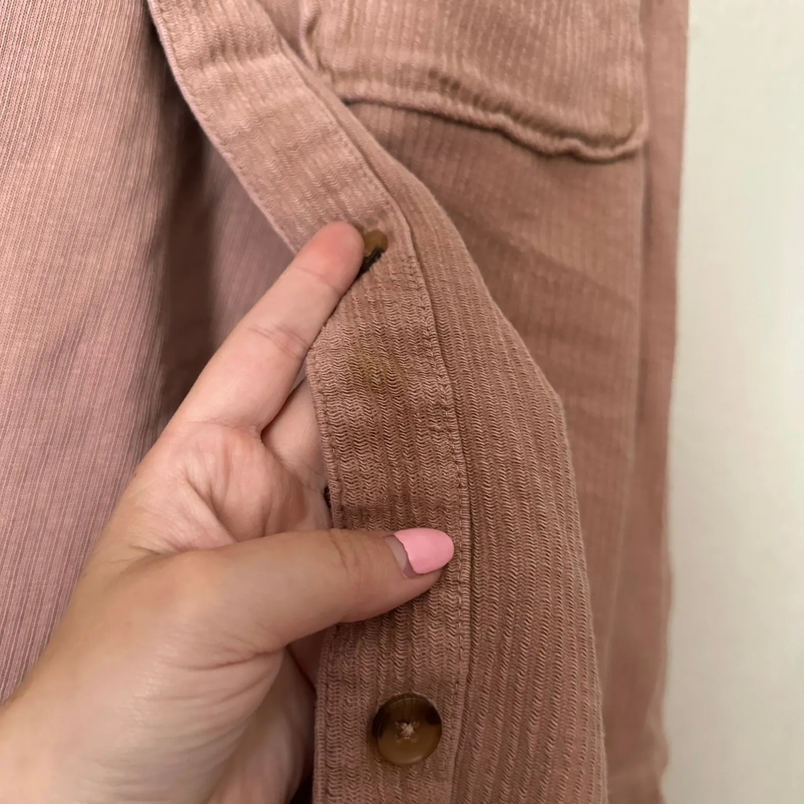 Pilcro Long Button Down Corduroy Duster Shacket Size Medium - Image 5