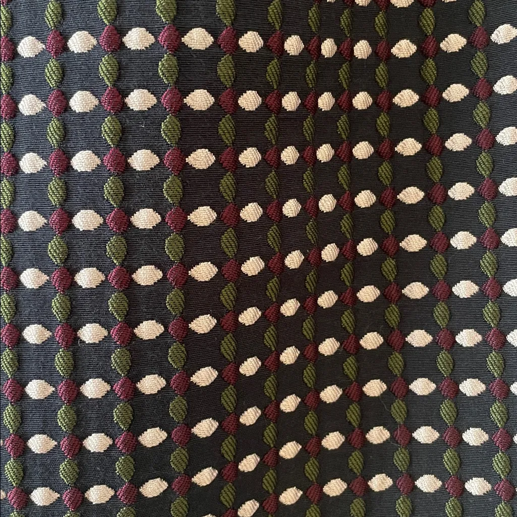 ANN TAYLOR Embroidered Textured Pencil Mini Skirt Navy Green Burgundy Size 8 Blue - Image 4