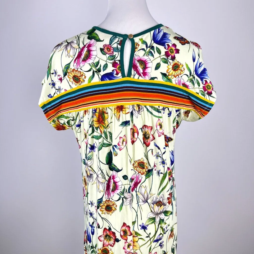 NWOT Johnny Was Felix Trapeze Midi Dress Floral Size XXS Short-sleeved V-neck - Image 10