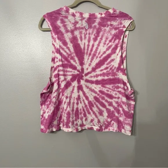 Free People Pink Tie-Dye Sleeveless Women's Top - Image 2