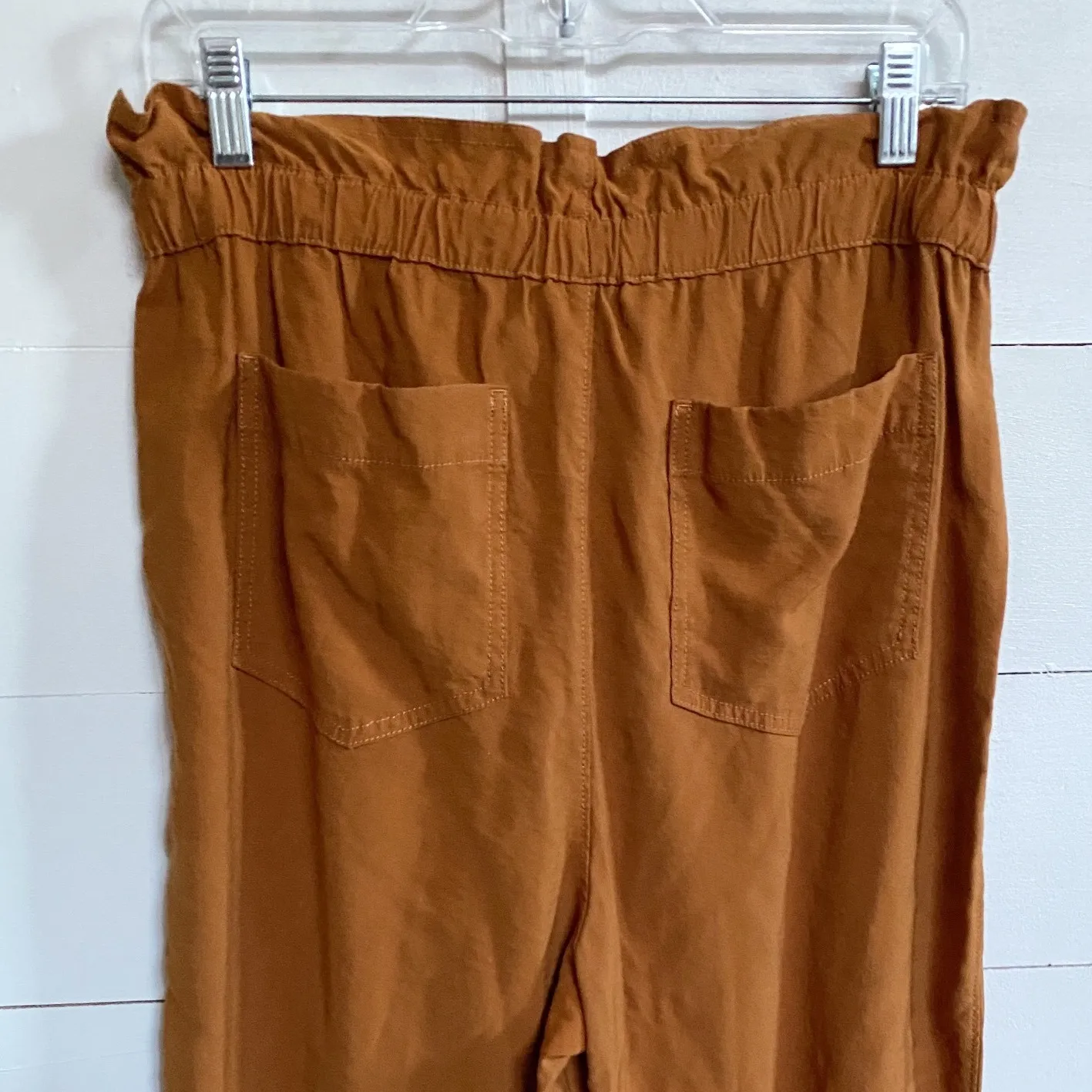 Madewell Paperbag Waist Pants Womens‎ L Tan Brown High Rise Tie Casual Trousers - Image 4