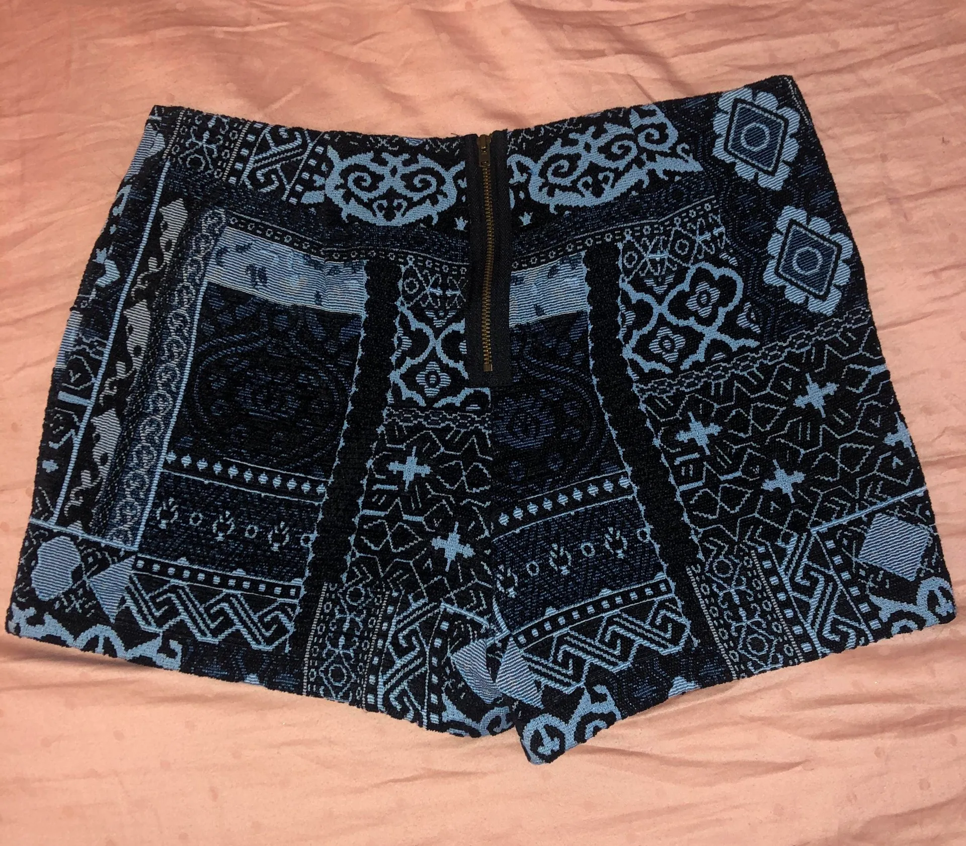 Ecote Blue Embroidered Shorts - Image 2