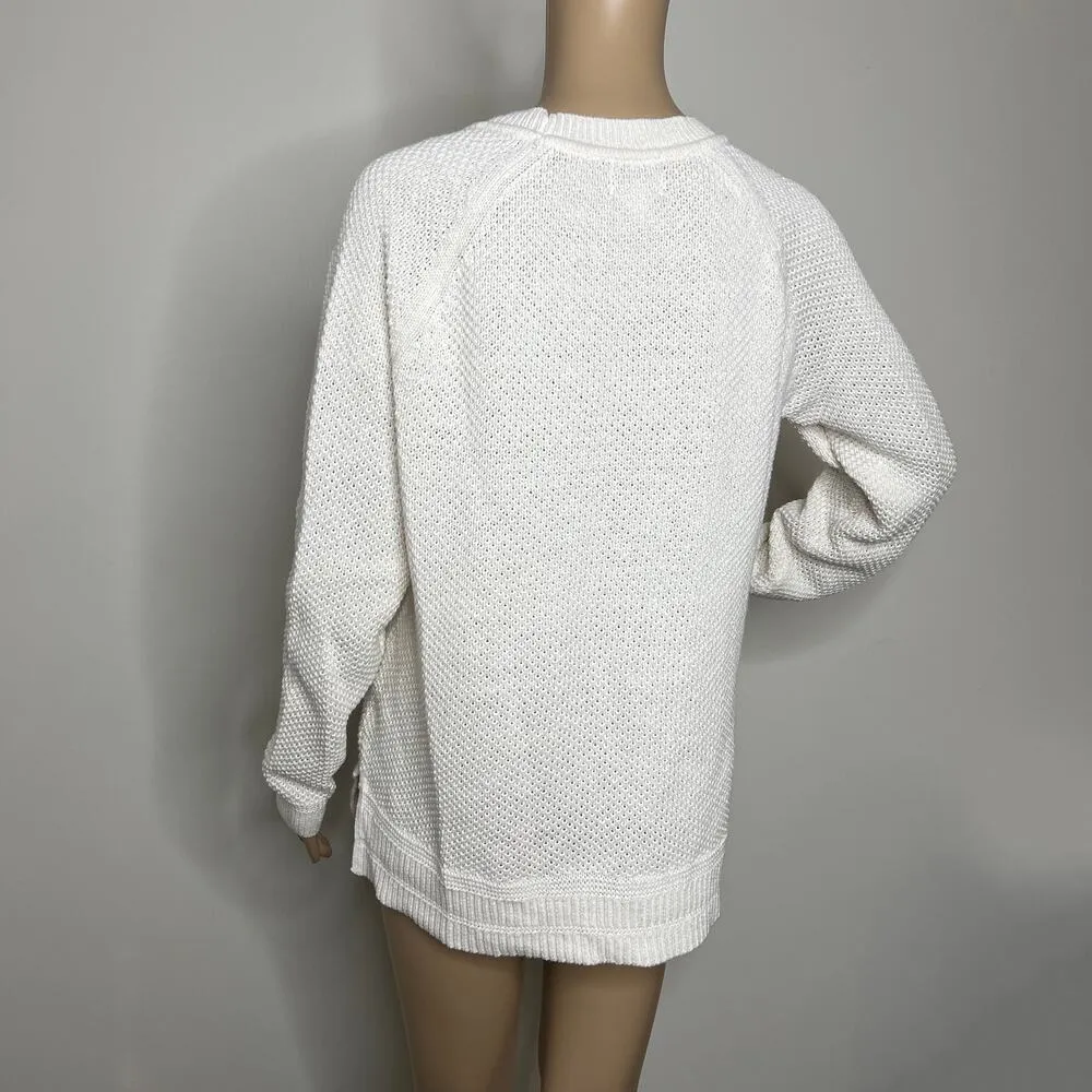 Old Navy White Knit Crewneck Sweater - Image 3