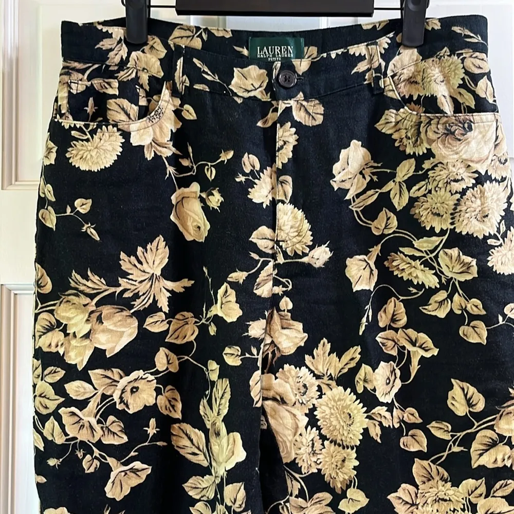 Lauren Ralph Lauren Linen Floral Tapered Leg Pants - Size 12P - Image 2