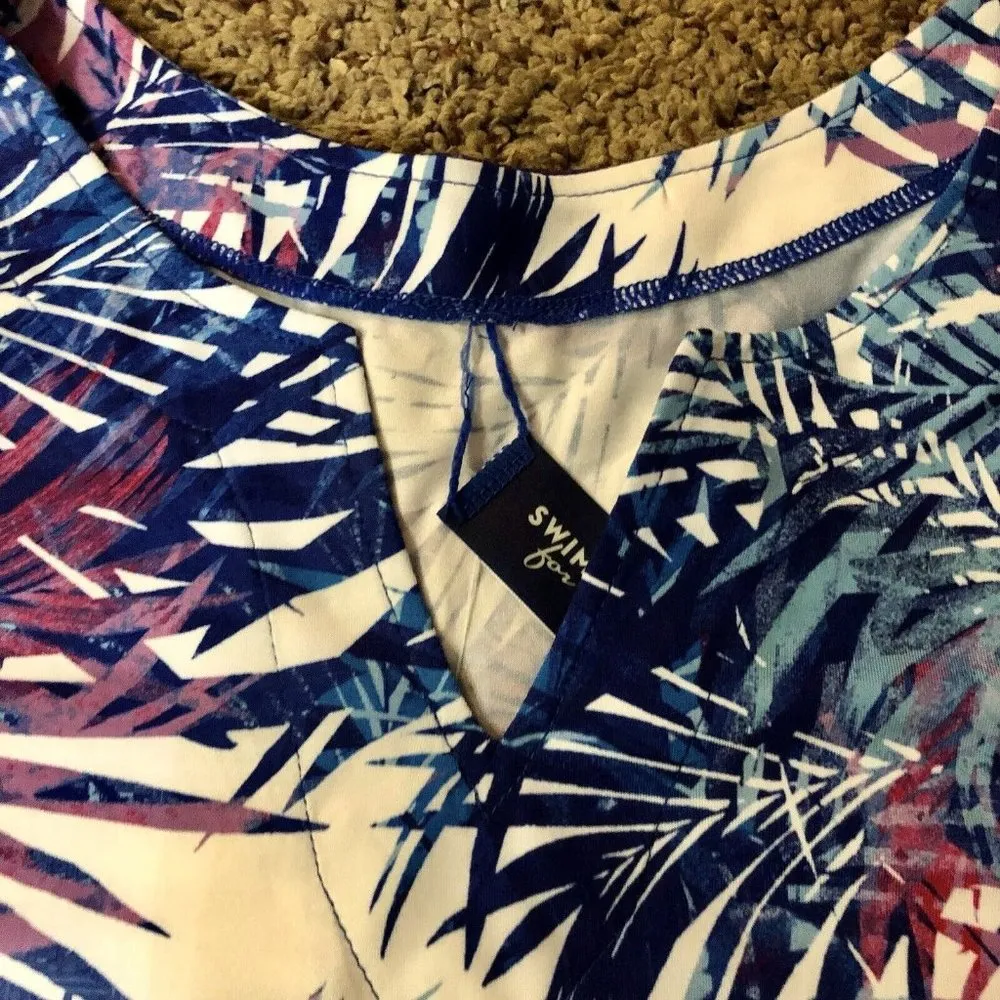 Swimsuits for All Swim Top Womens 22/24 NEW Blue Purple White Floral Size undefined - Image 6