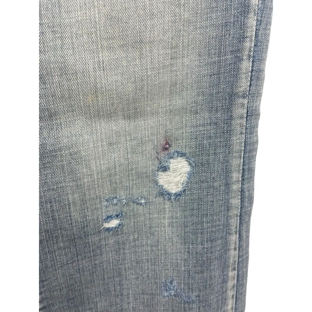 VTG American Eagle 90s Y2K Antique Wash Super Low Rise Skinny Flare 10R NOS - Image 9