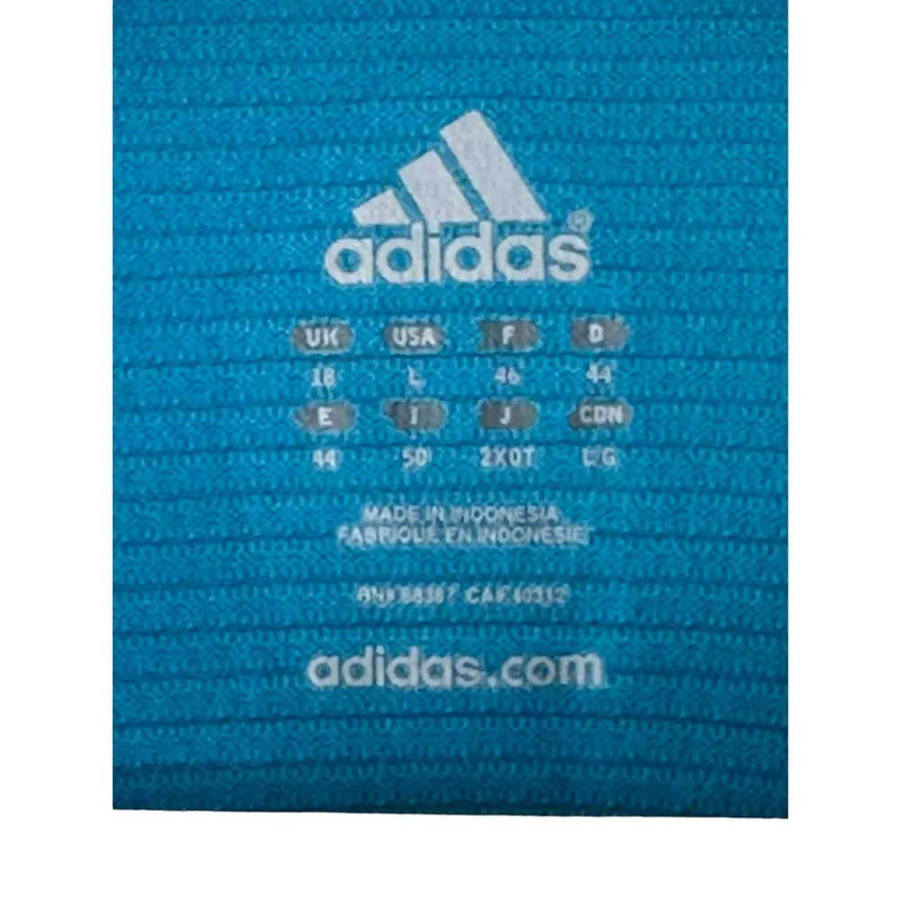 Adidas Supernova Blue & Gray Short Sleeve Athletic T-Shirt Zipper Pocket Large - Image 11