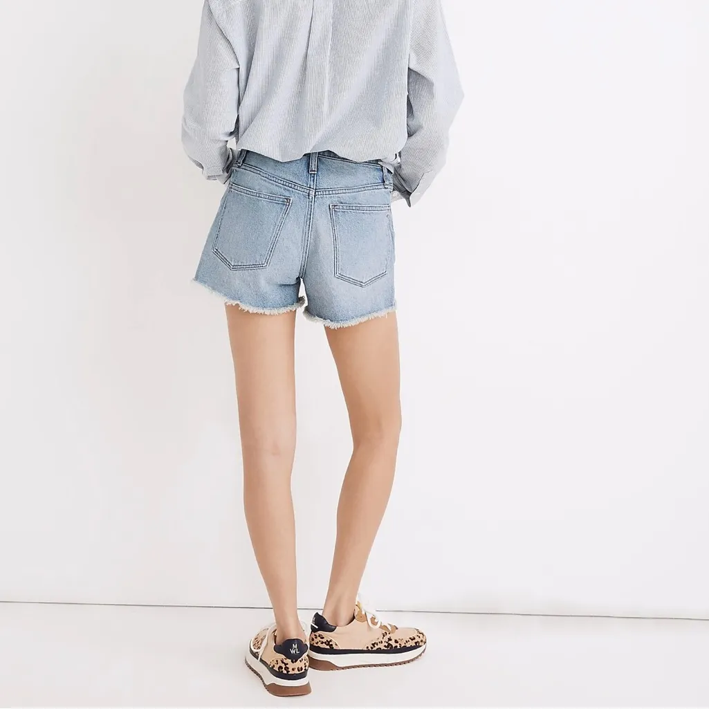 Madewell The Perfect Jean Short Blue Denim Cut-Off Raw Hem Shorts Size‎ 27 - Image 3