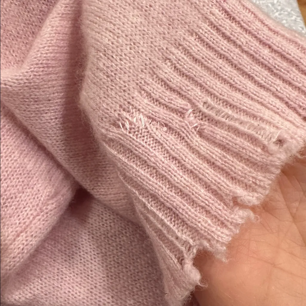 Minnie Rose pink 100% cashmere hooded sweater size medium - Image 8