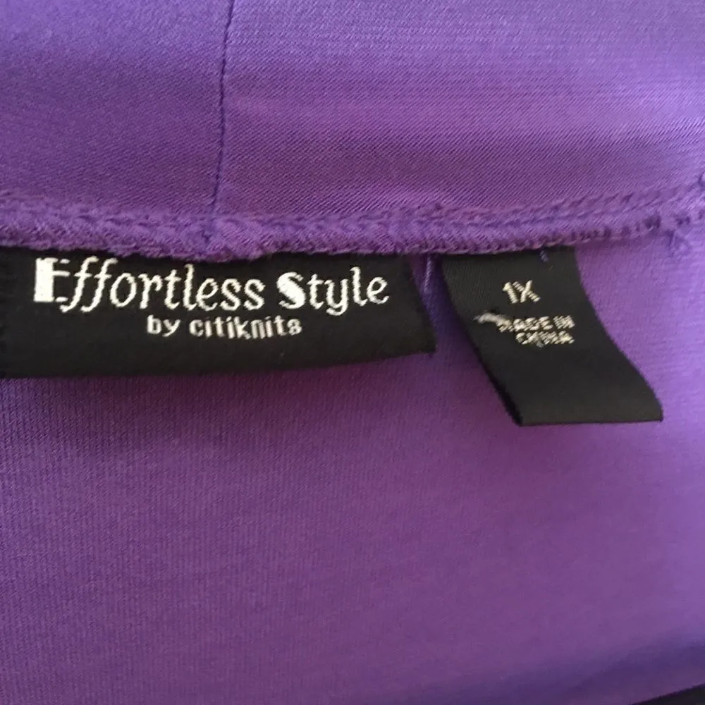 Water Fall Silky Rayon Cardigan! 1X 20/22 Purple Size 20W - Image 3