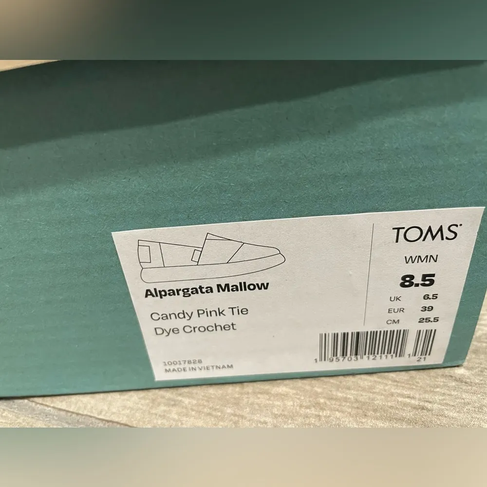 🎉❗️SALE❗️🎉 NWT Toms Alpargata Mallow Candy Pink Tie Flat Slip on Shoes - Image 11