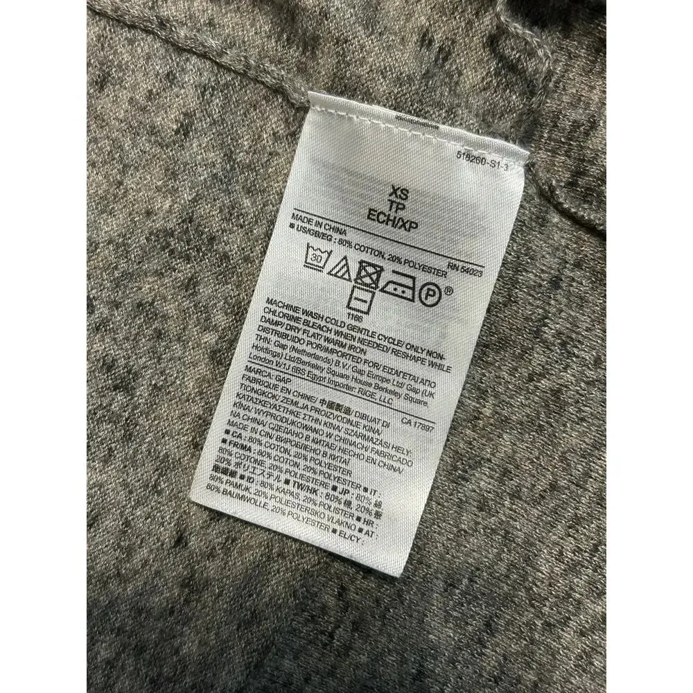 Gap Grandpa Sweater Size XS Gray Cotton Fall Lightweight Cardigan - Image 4