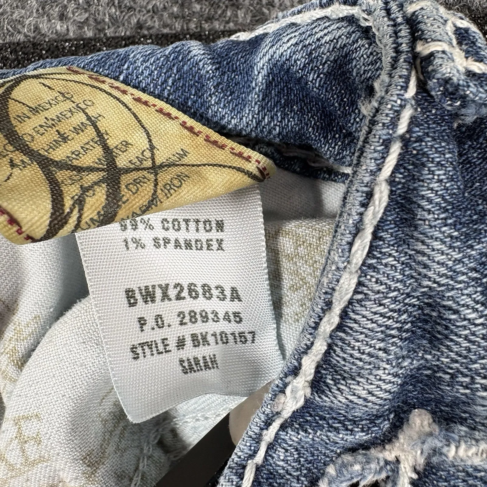 BKE BUCKLE Jean Shorts Womens 28* Blue Sarah Stretch Zip Cut Off Distressed - Image 8