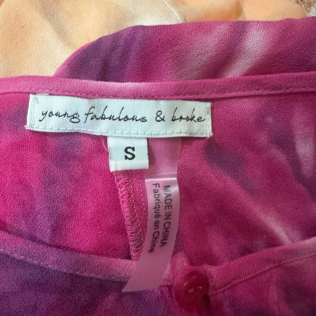 YFB Young Fabulous and Broke EASY BREEZY ELIE DRESS tie dye size small flowy - Image 4