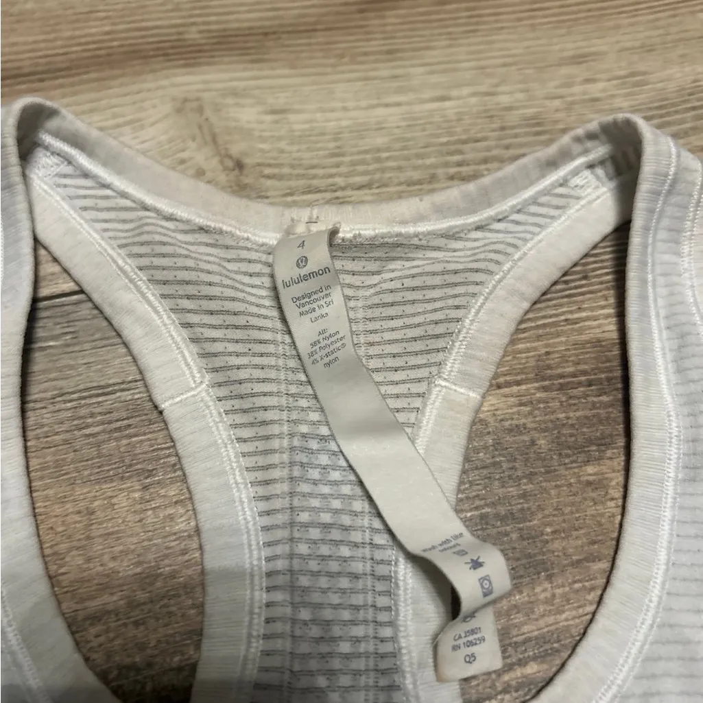 Lululemon Athletica White Mesh Racerback Tank Top - Image 2