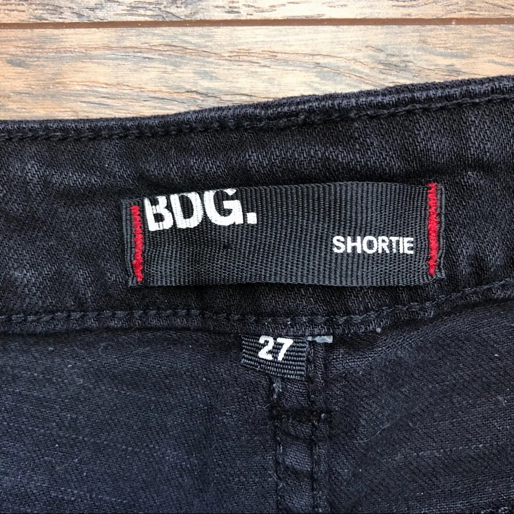 BDG • shortie shorts black denim Urban Outfitters mid rise cuffed rolled hem - Image 7