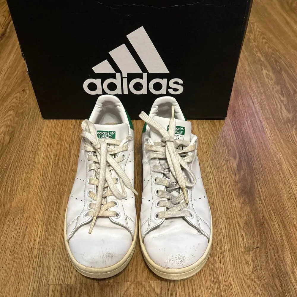ADIDAS Stan Smith white green lace up shoes sneakers women’s 8 / men’s 7 - Image 8