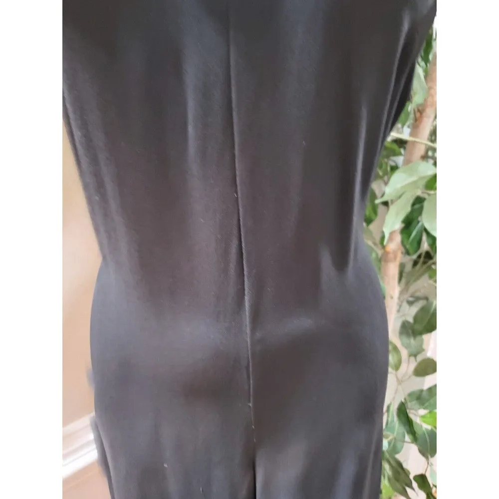 French Collection Women Solid Black Polyester Sleeveless Casual Jumpsuit Size 4 - Image 3