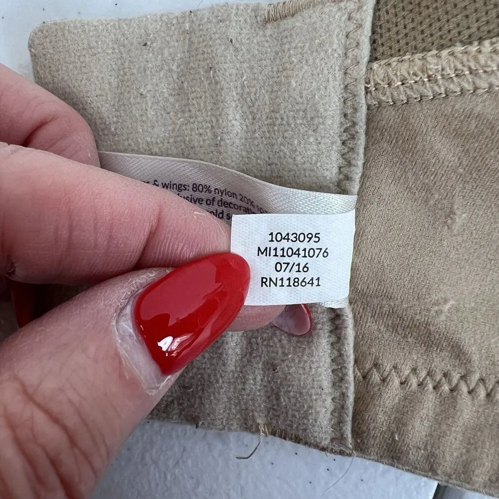 Cacique 44G Bra Full Coverage Back Smoother Lightly Lined Underwire Cafe Beige - Image 15