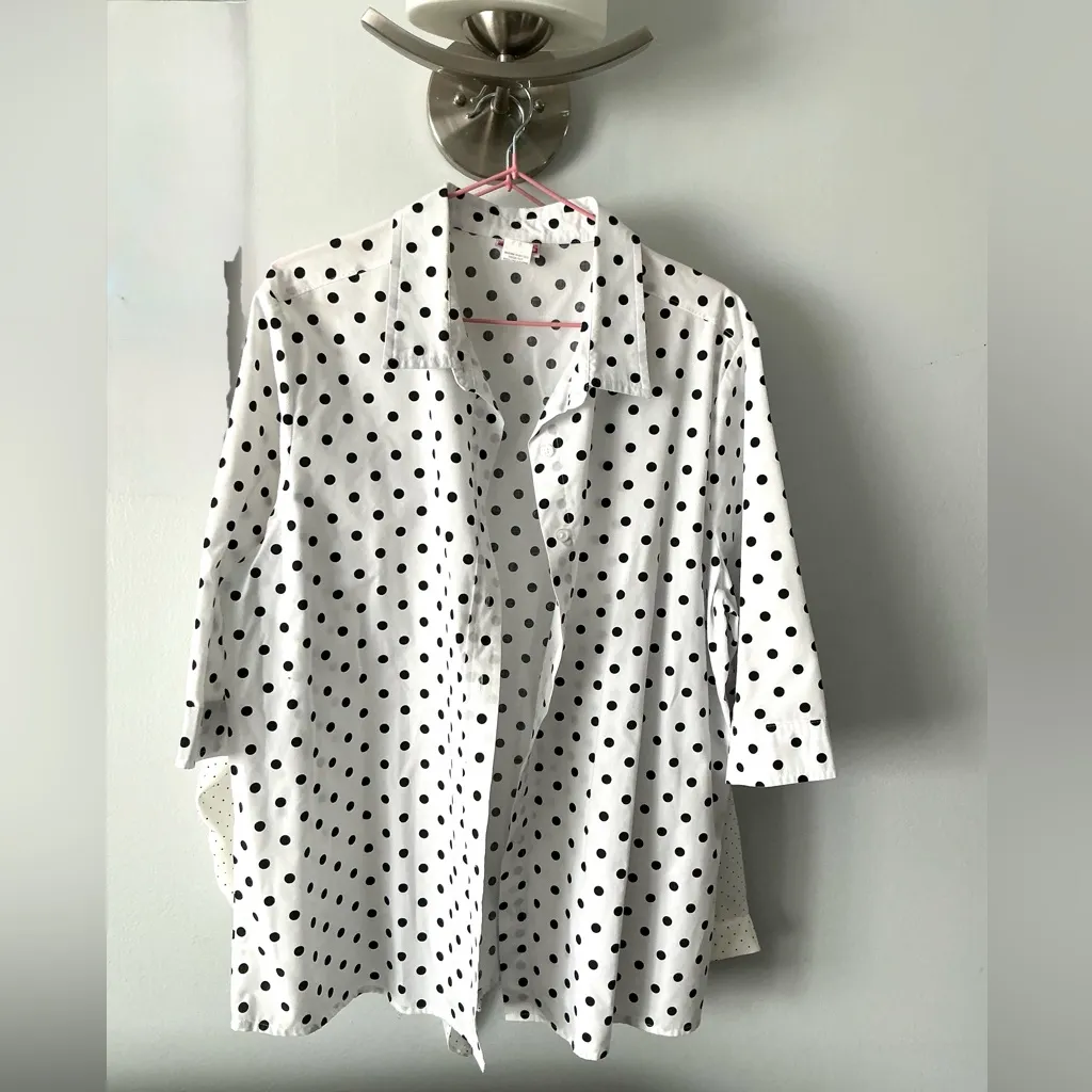 Nice button down shirt top 🖤🤍🖤🤍🖤 Black Size XL - Image 2