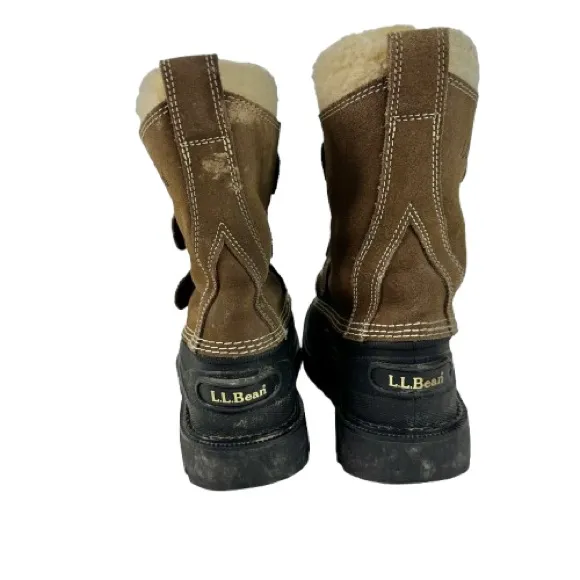 L.L. Bean Tan and Black Snow Boots Brown Size 8 - Image 5