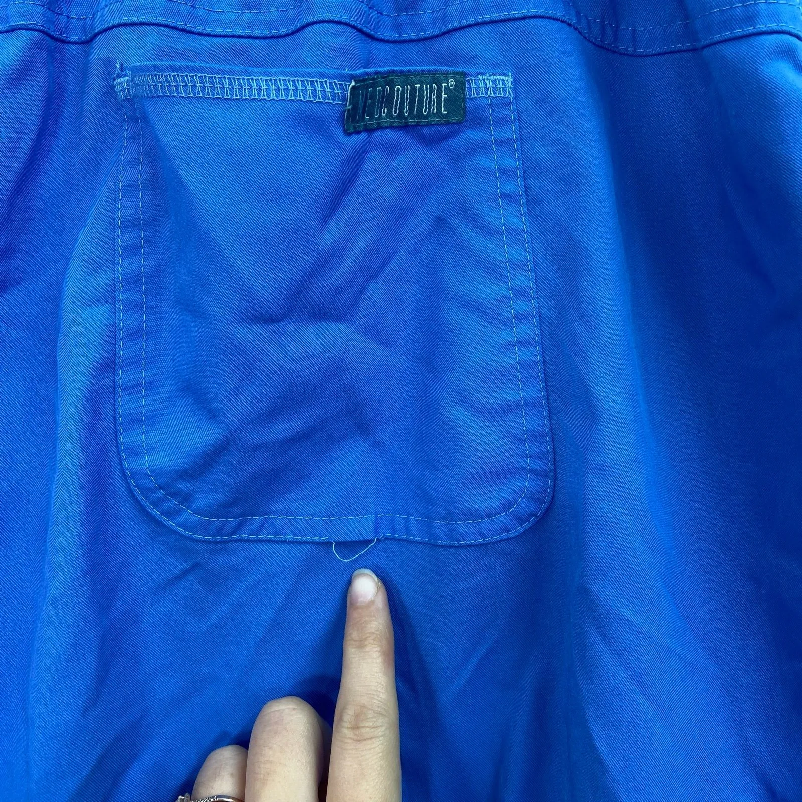 Med Couture women's blue insight jogger pocket drawstring scrub bottoms pants Size 2X - Image 7