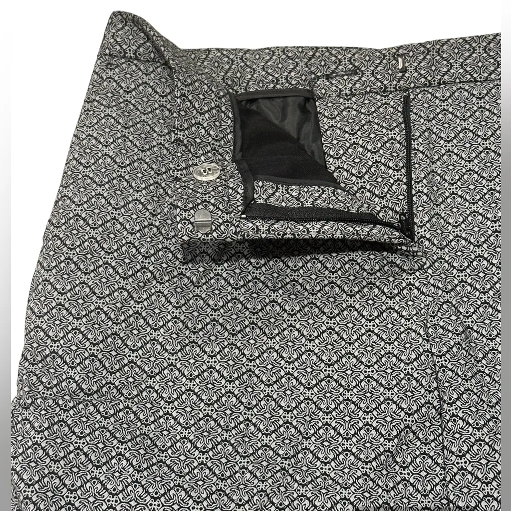 Mario Serrani Italy Pants Women 8 White Black Pattern Design Mid Rise Skinny Leg - Image 2
