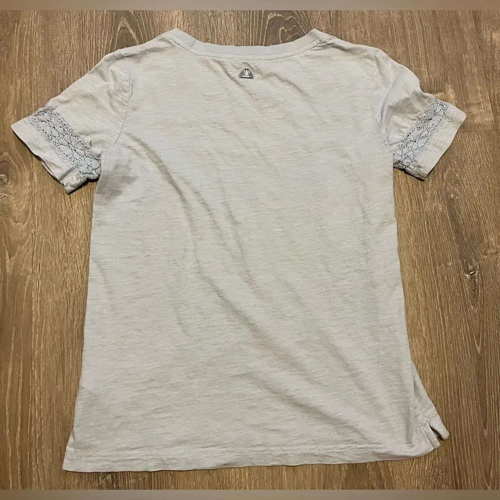 Barbour Pier Top Womens Size 4 Light Blue Cotton Short Sleeve Preppy Classic - Image 8