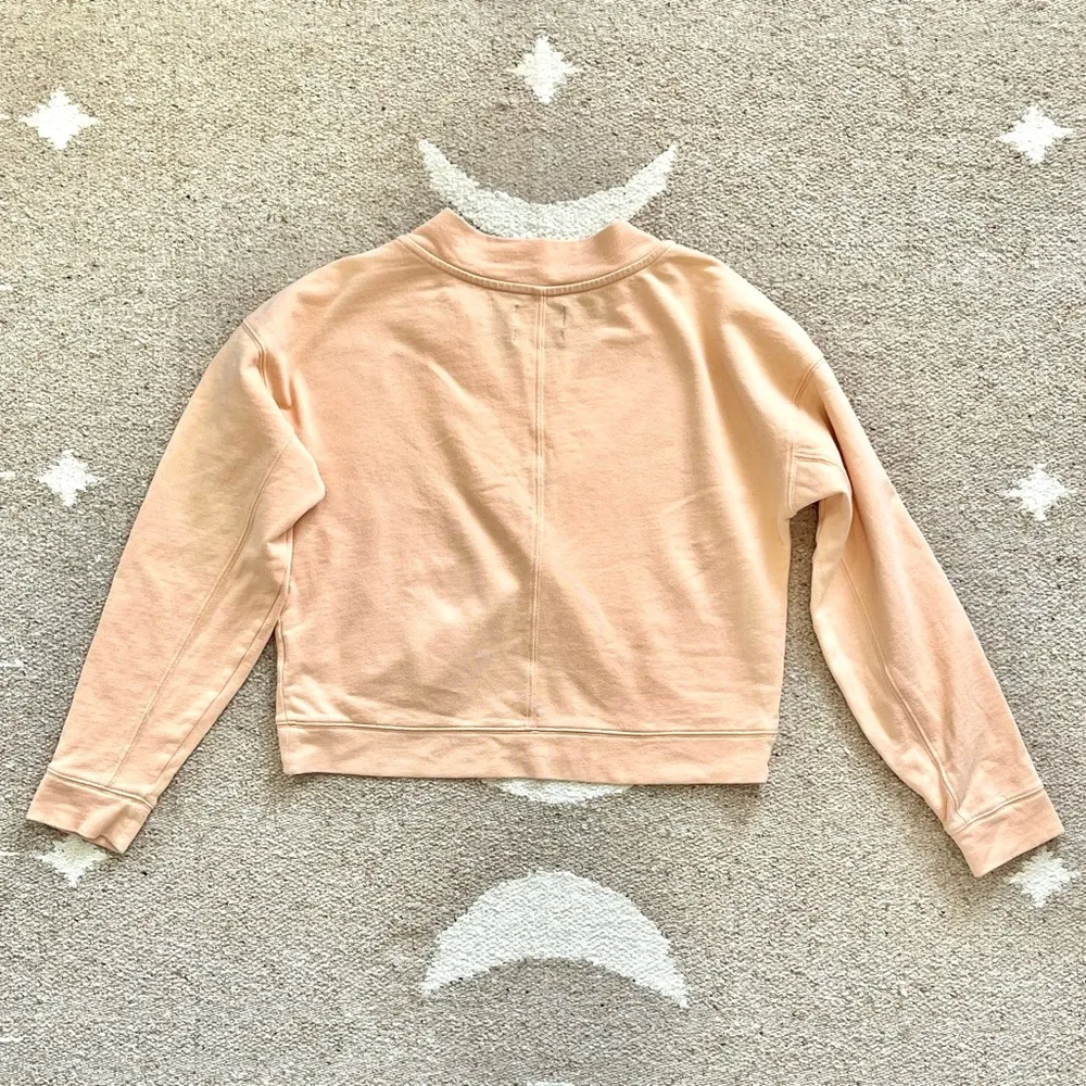 Carbon38 Peach Twist Front Cropped Terry Sweatshirt Small - Image 7