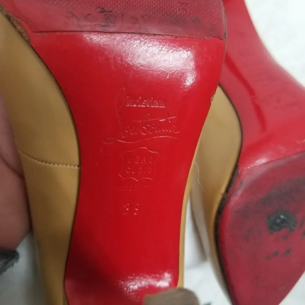 PRICE DROP-Christian Louboutin camel color Patent Leather heels - Image 9