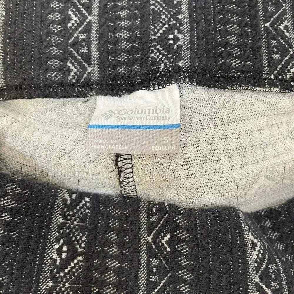 Women's Columbia Leggings Stretch Pull On Black Textured Stretch Thick Size S - Image 4