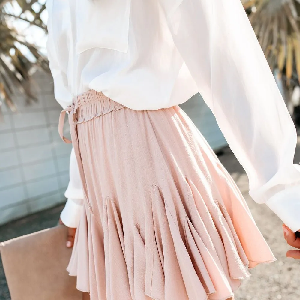 SWING + SHOUT RUFFLE MINI SKIRT - BLUSH - Image 6