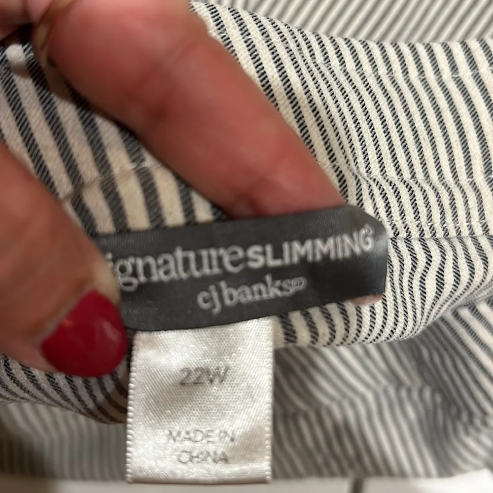 CJ Banks Women’s 22 Striped Signature Slim Stretch Crop Pants - Image 10