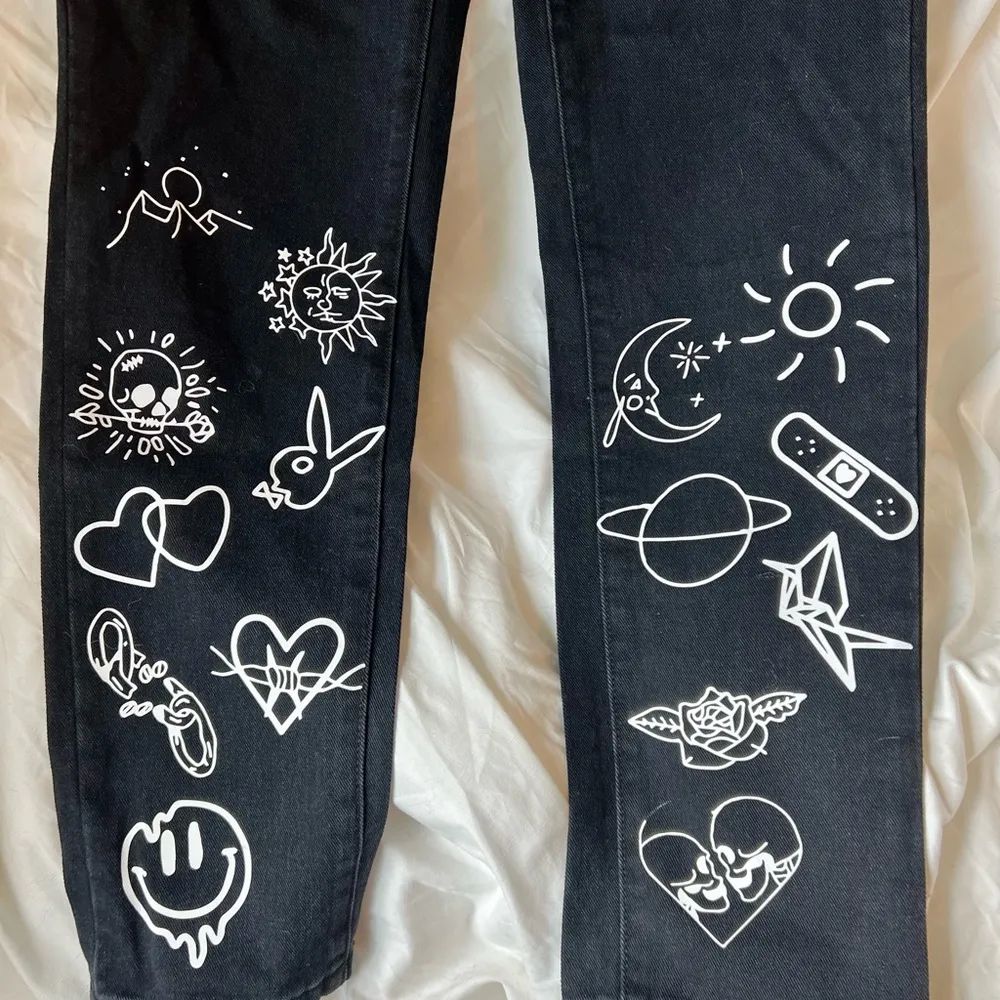 Custom black denim jeans Size 2 - Image 2