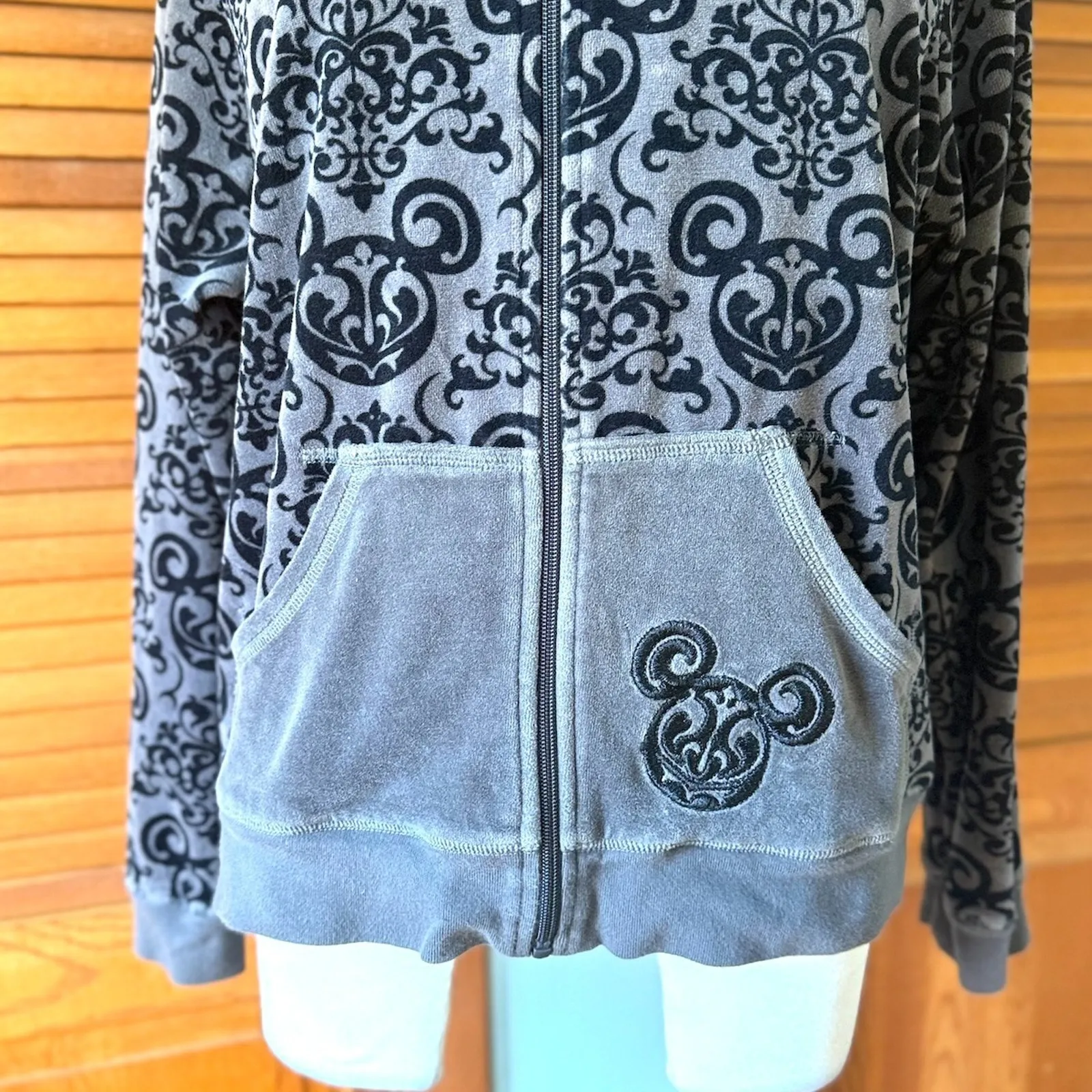 Disney Punk Goth Lolita The Evil Mouse Gray Black Hoodie Jacket 1X - Image 3