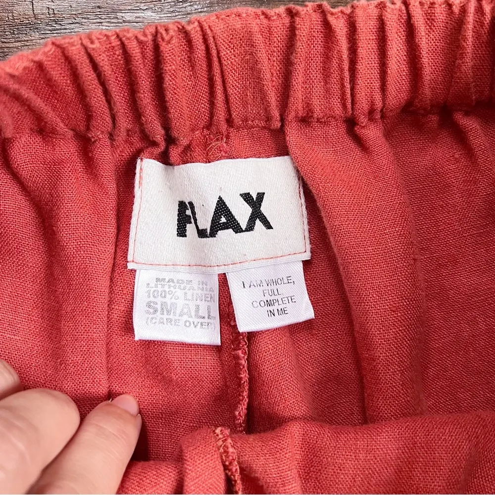 FLAX • Classic Floods Pants rust terracotta 100% linen lagen look wide leg loose - Image 4