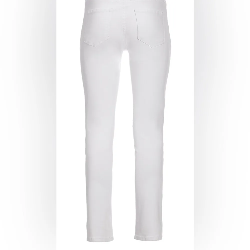 Boston Proper Newport Slim Straight White Denim High Rise Jeans Size 12 - Image 15