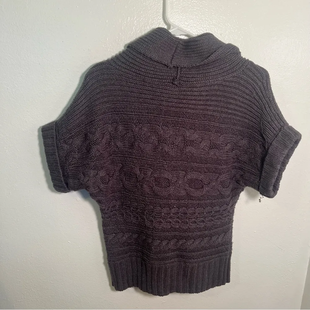 Nine West Jeans Turtleneck Sweater Dark Gray Cableknit S - Image 5