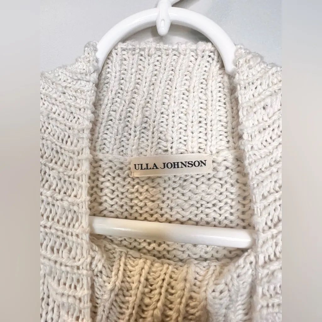 RARE Ulla Johnson Palma Embroidered Knit Peplum Sweater Crocheted Handmade Sz ML - Image 5