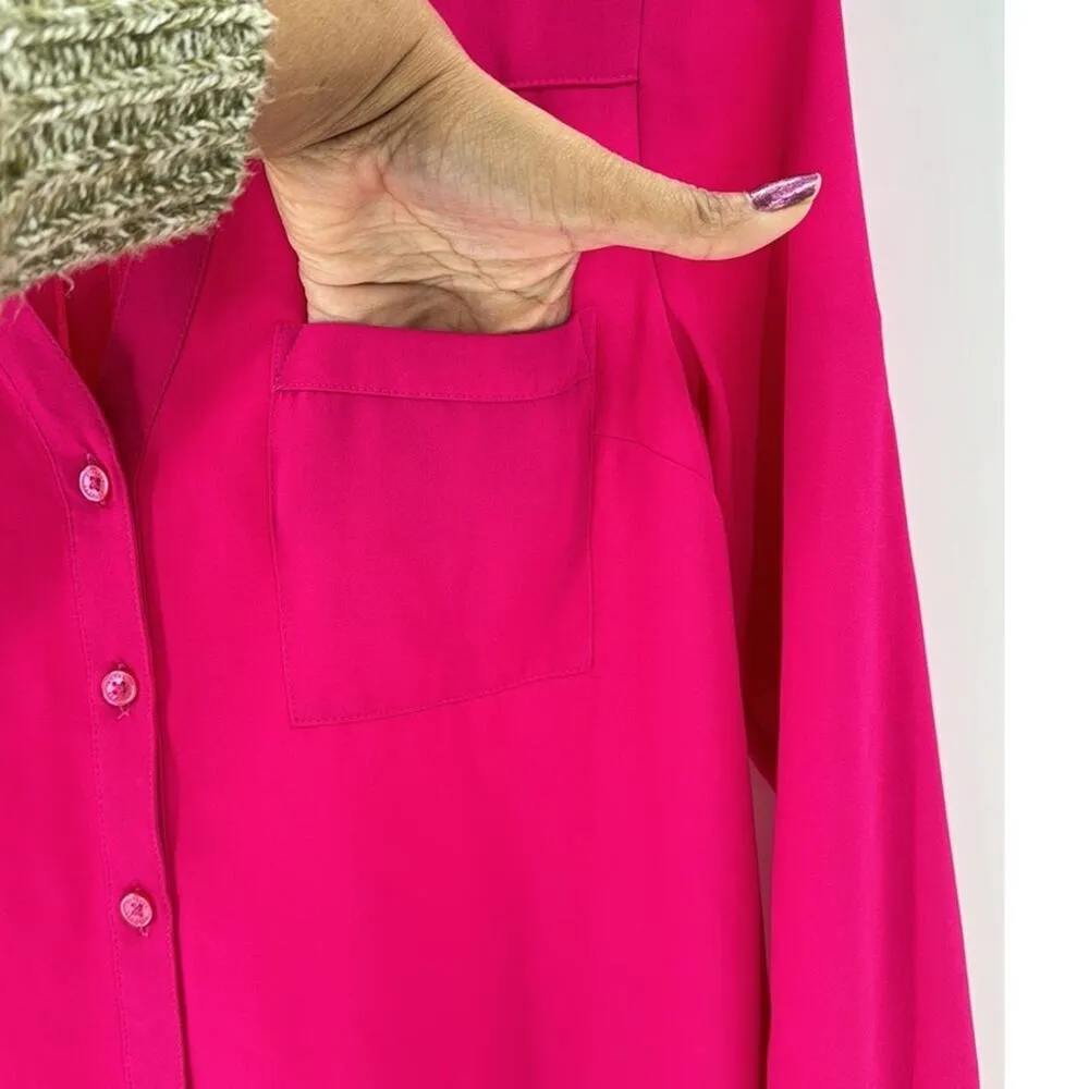 Express The Portofino Shirtpink office special occasion roll sleeve size XS - Image 4