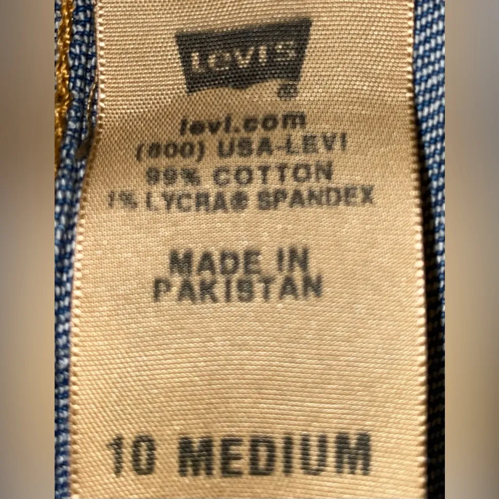 LEVI’S 505 straight leg mid rise 5 pocket blue medium length classic size 10 - Image 10