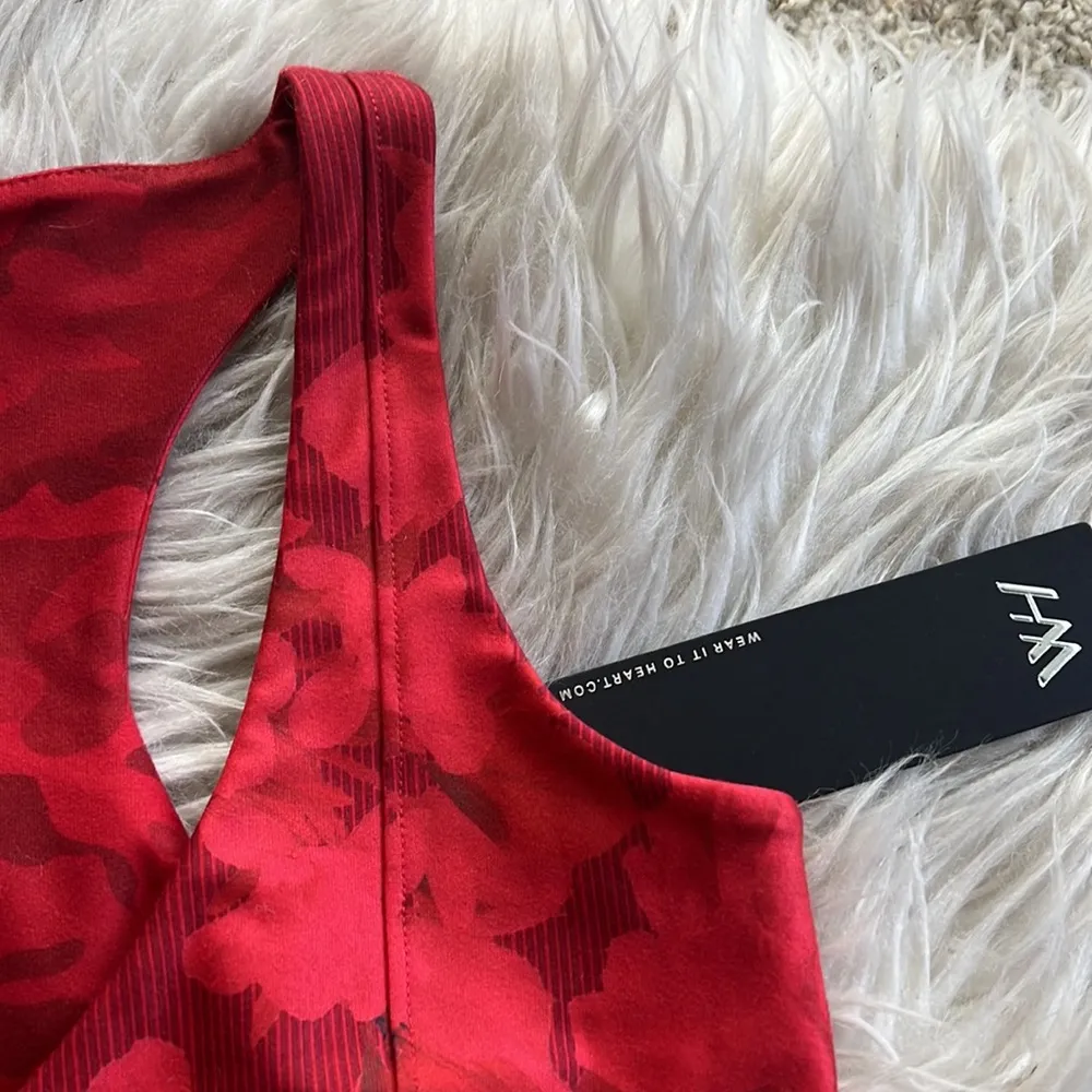 WEAR IT TO HEART red floral sports bra - Image 3